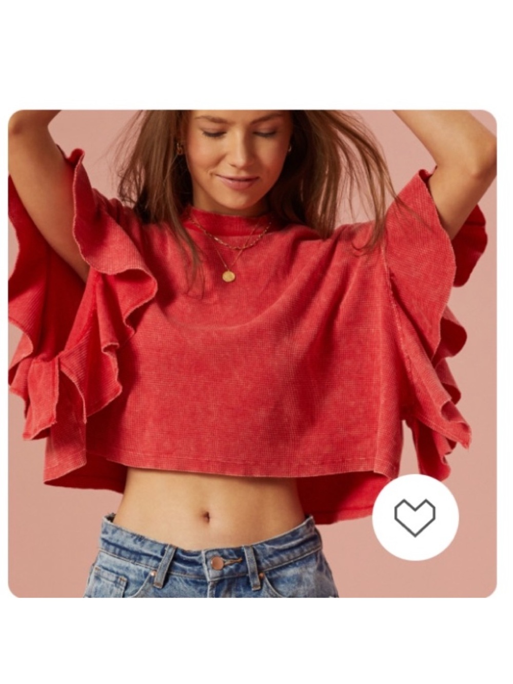 Altar’d state Nessa Flutter Sleeve Top Size Small